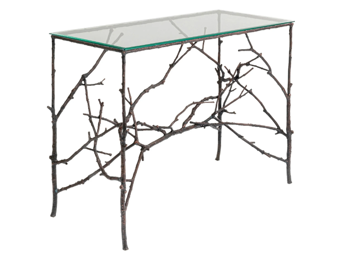 TREE - Rectangular glass and aluminium console table _ KARE Design